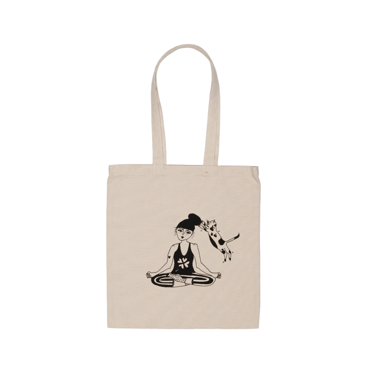 Borsa in cotone Helen B "Zen with cats"