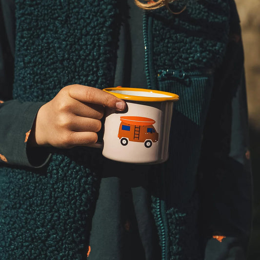 Tazza da caffè smaltata "Offroad Camping" - Roadtyping